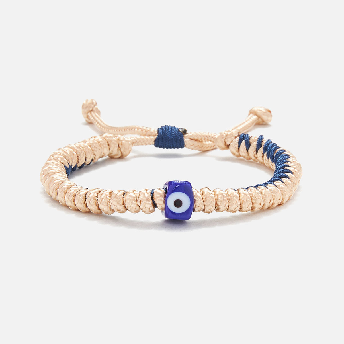 Handmade Knitted Bracelet for Men with Evil Eye