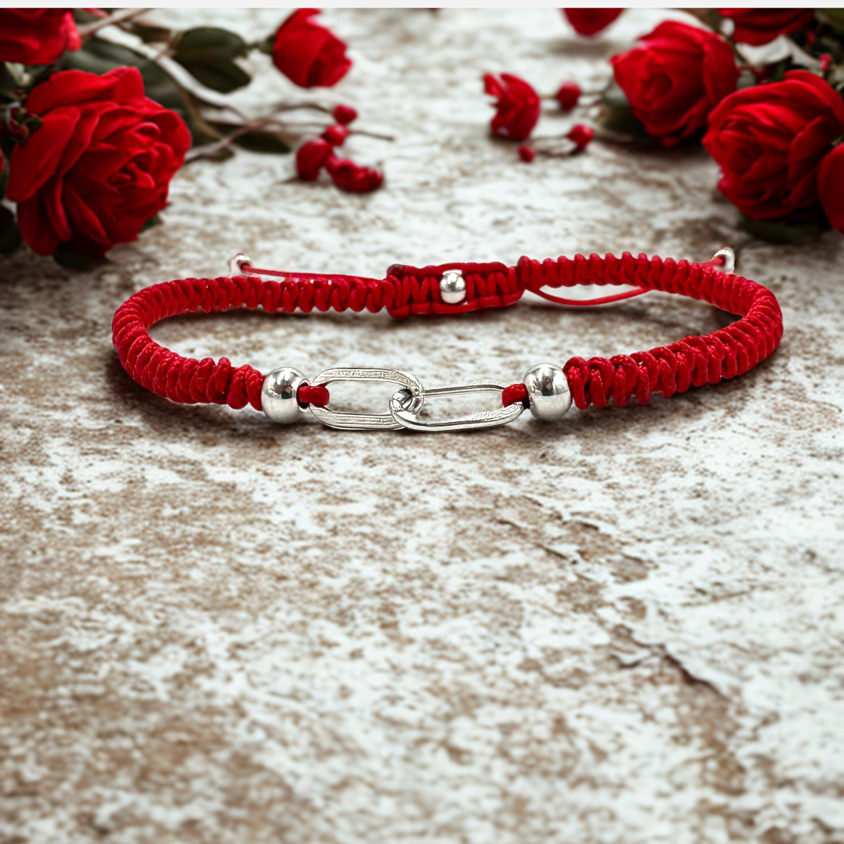 Handmade Knitted Bracelet with Chain