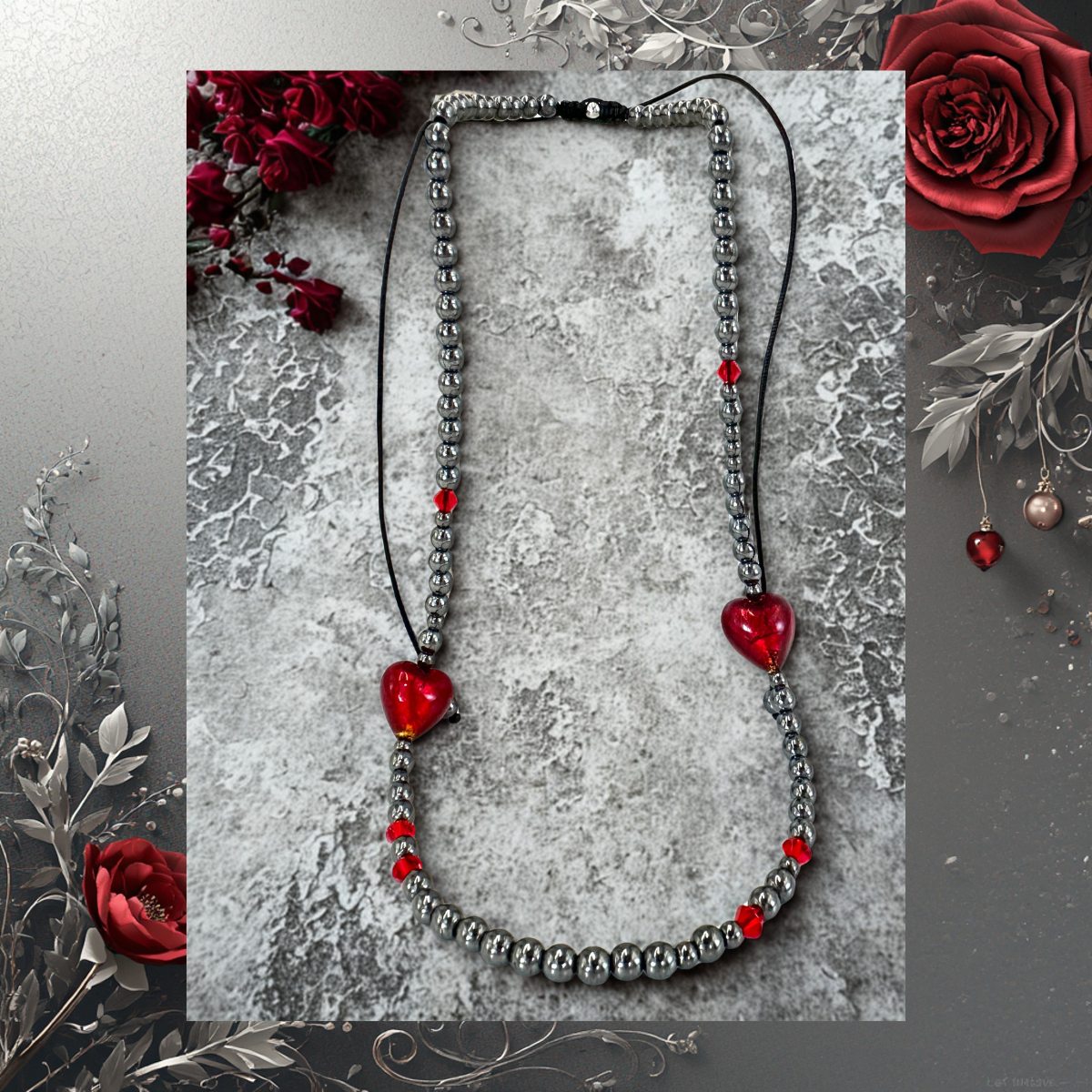Women's Handmade Hematite Necklace