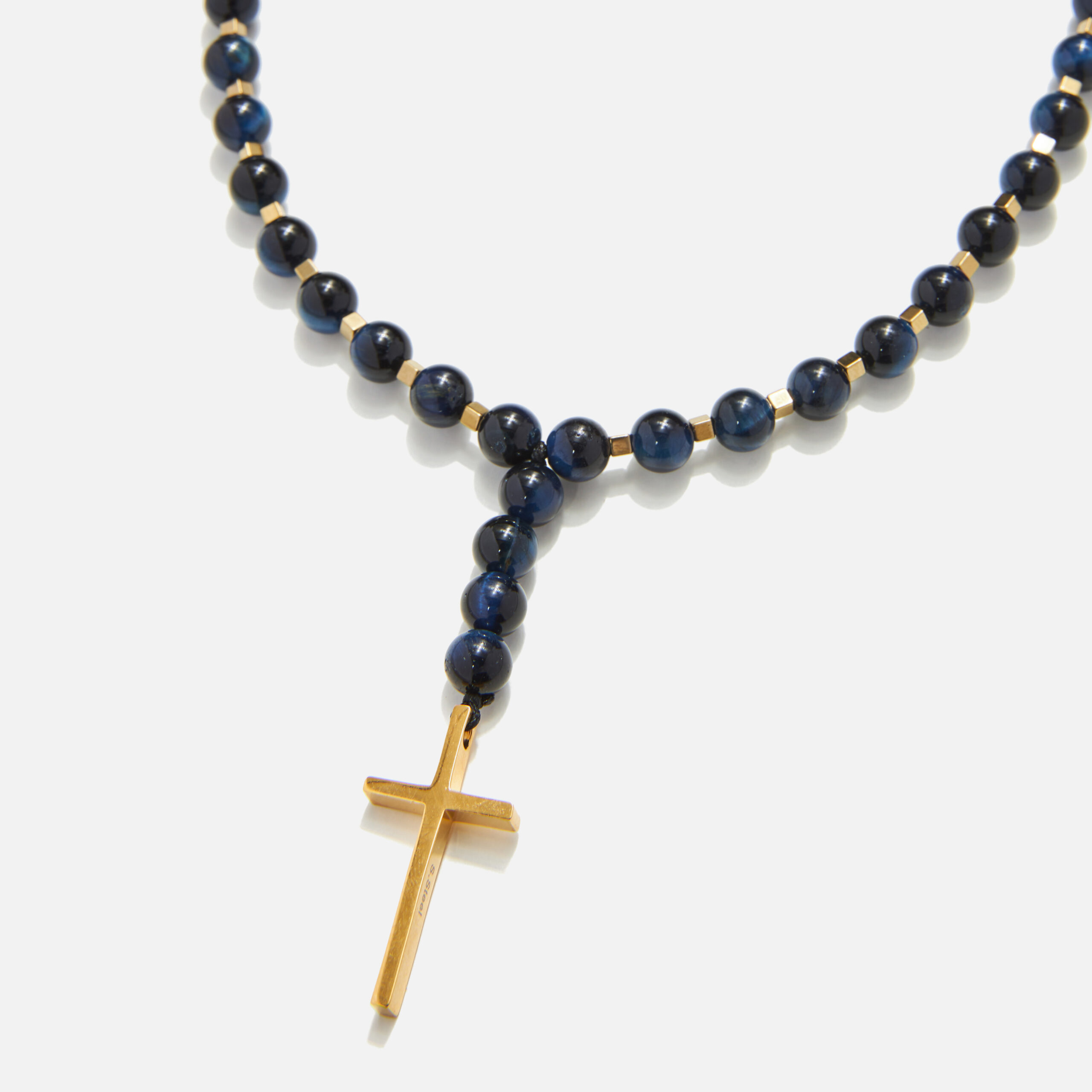 Rosary Y Necklace - 18KGP Gold Cross and Rosary for Men and Women -  Walmart.com